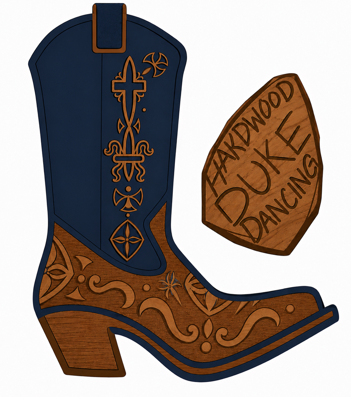 Hardwood Duke Dancing secondary cowboy boot logo